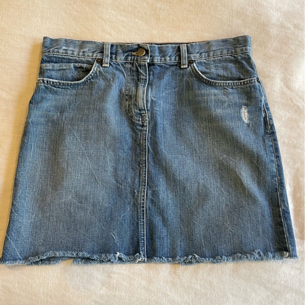 Dark wash jean mini skirt from J Crew